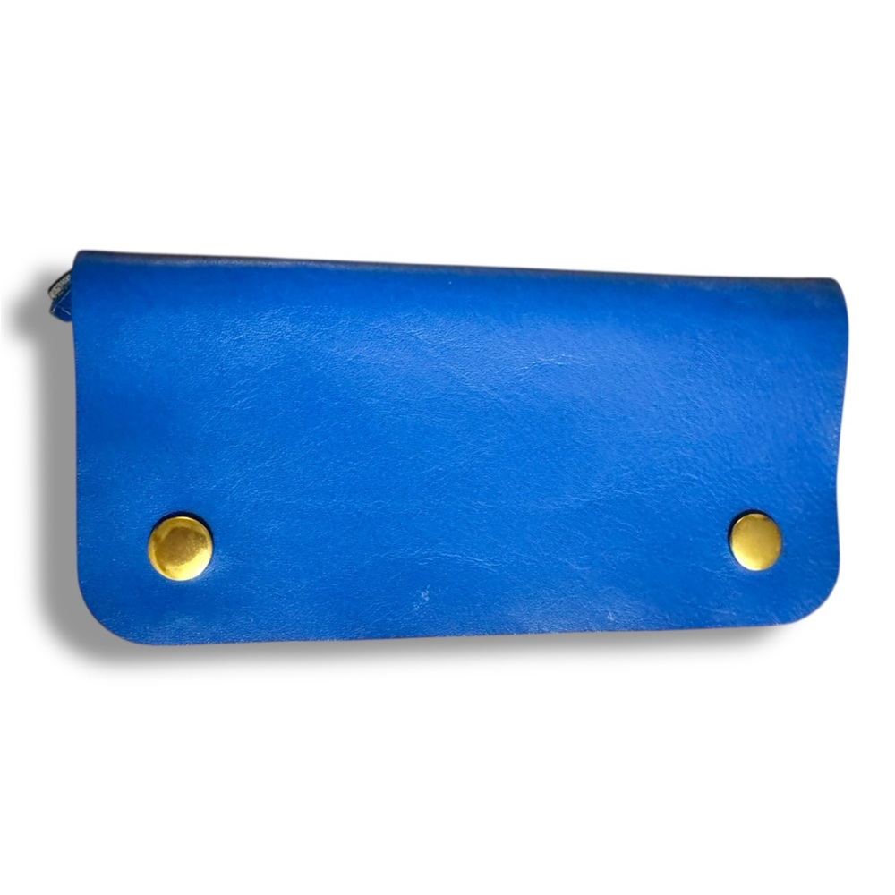 Minor History Like New Royal Blue Large Ledger Wallet Leather & Suede